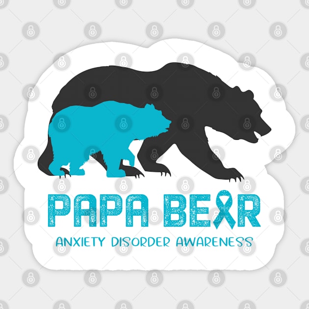 Papa Bear Anxiety Disorder Awareness Support Anxiety Disorder Warrior Gifts Sticker by ThePassion99